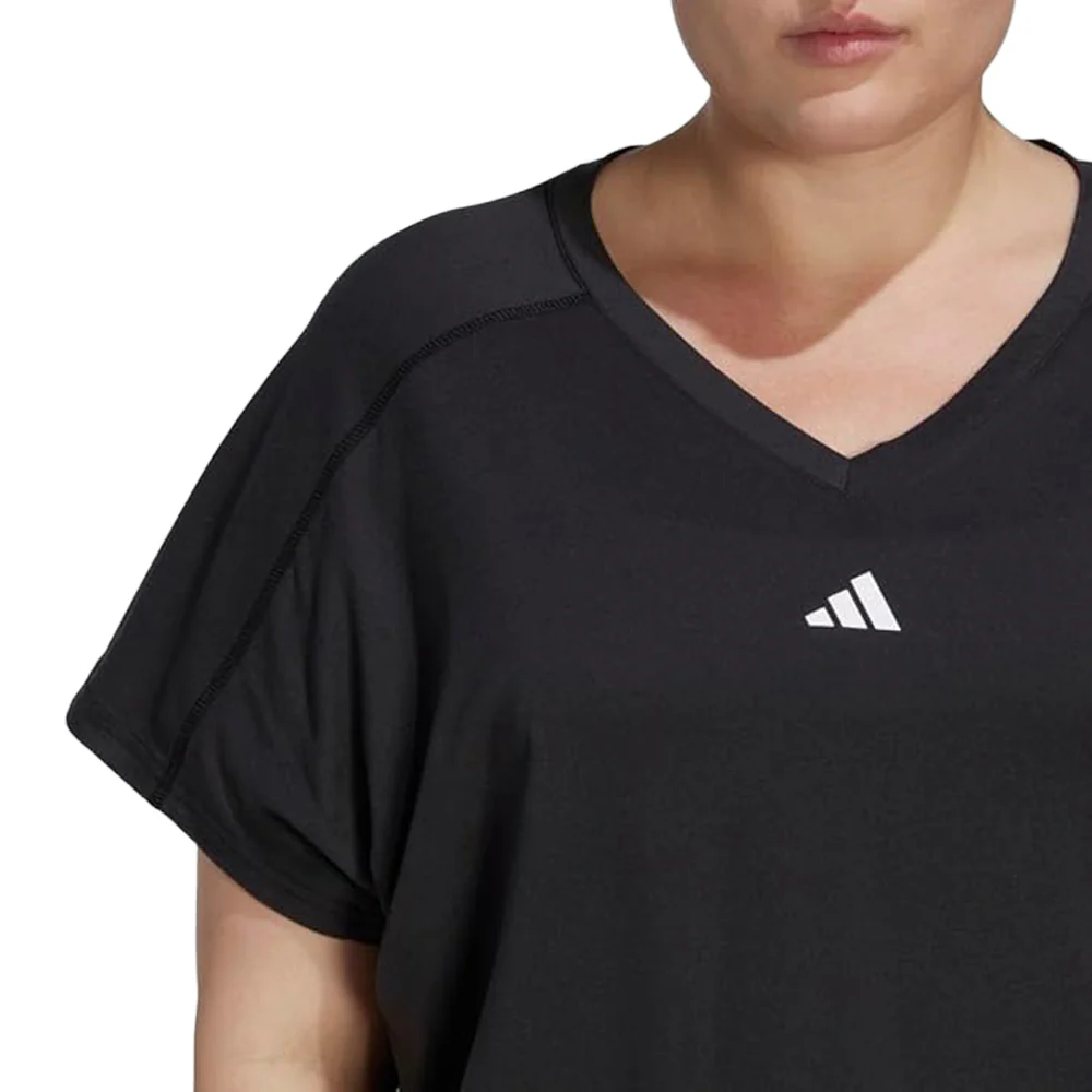 AEROREADY Workout Essentials V-Neck T-Shirt (Plus) - Image 5