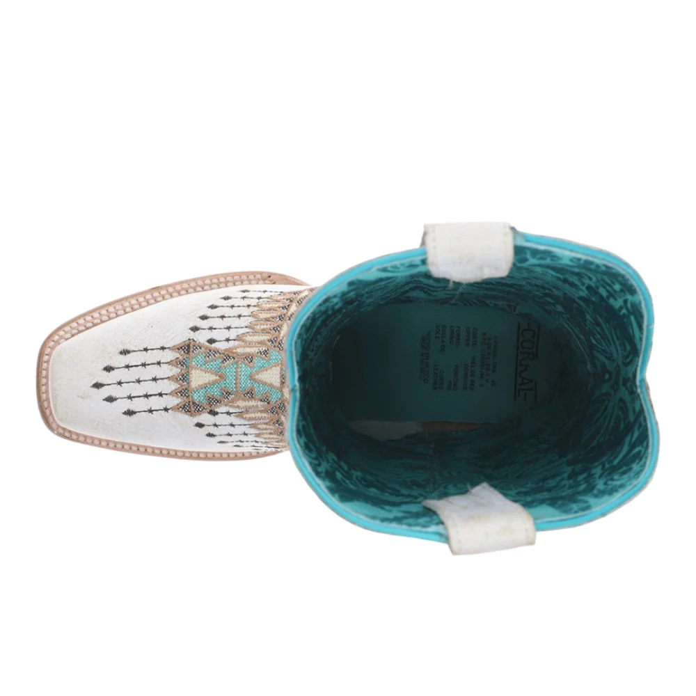 Woven Eagle Embroidered Square Toe Pull On Cowboy Boots - Image 4