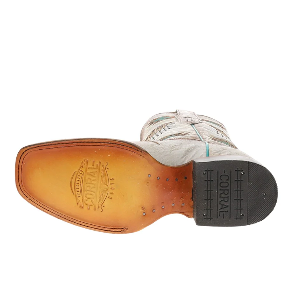 Woven Eagle Embroidered Square Toe Pull On Cowboy Boots - Image 5