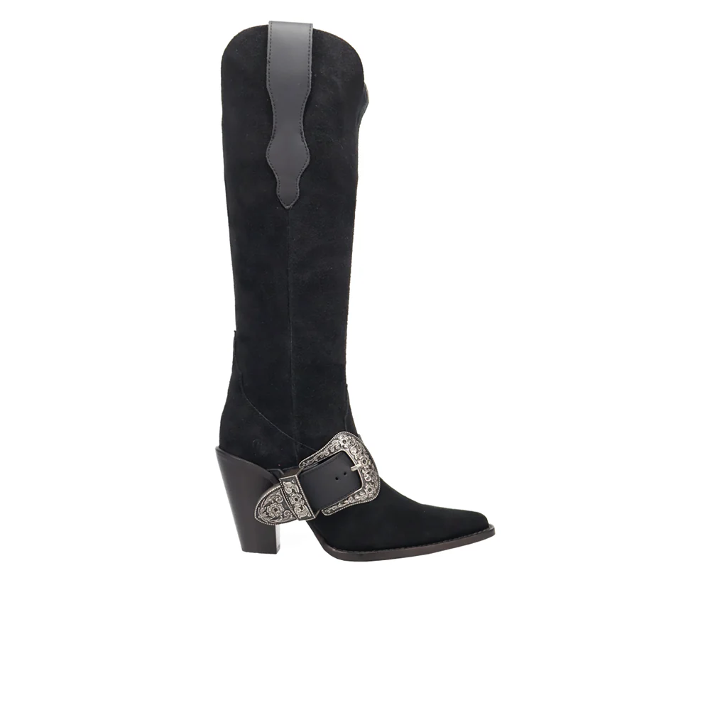 Yeehottie Suede Leather Snip Toe Cowboy Boots