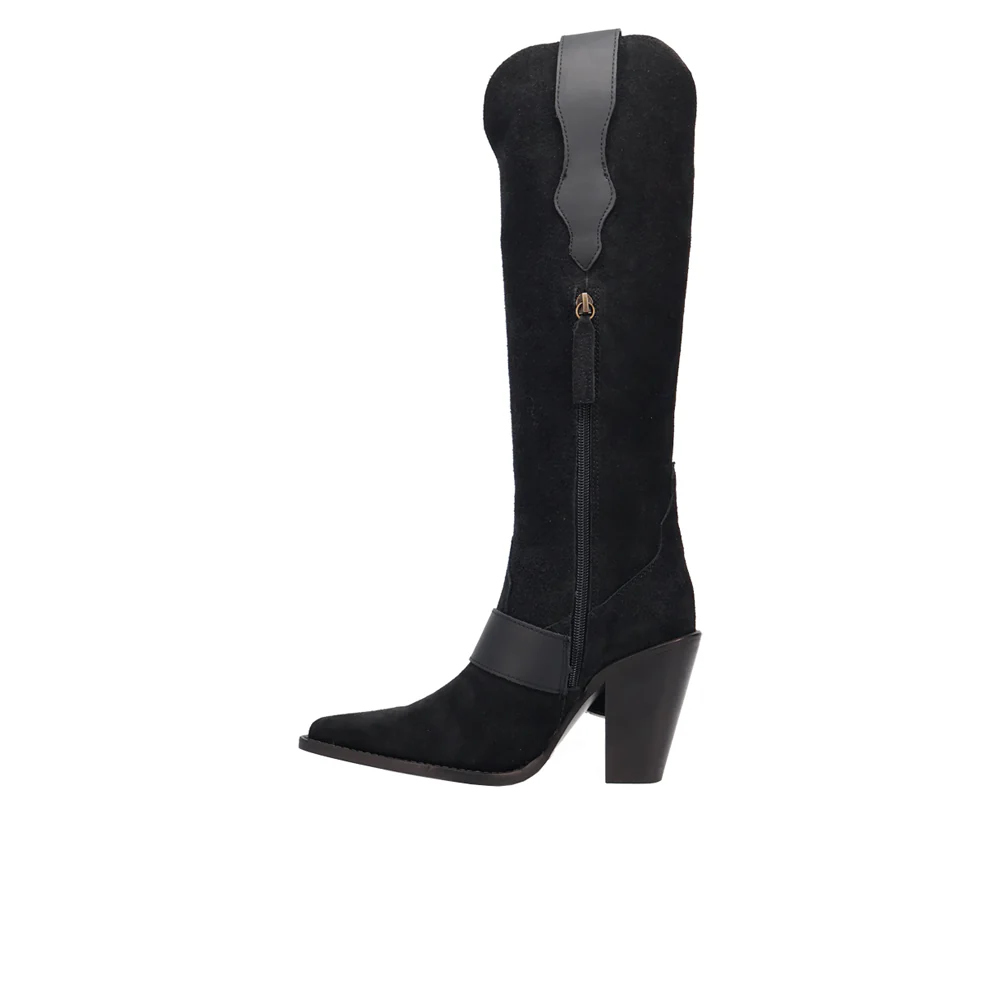 Yeehottie Suede Leather Snip Toe Cowboy Boots - Image 3