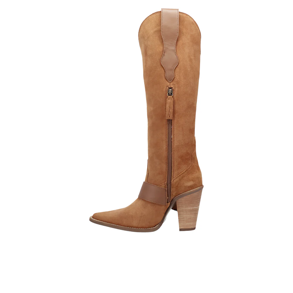 Yeehottie Suede Leather Snip Toe Cowboy Boots - Image 3