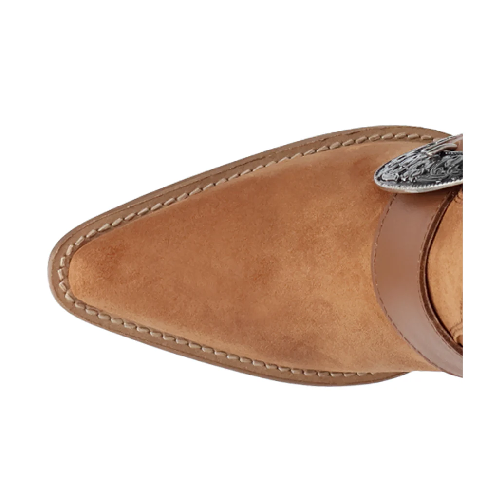Yeehottie Suede Leather Snip Toe Cowboy Boots - Image 4