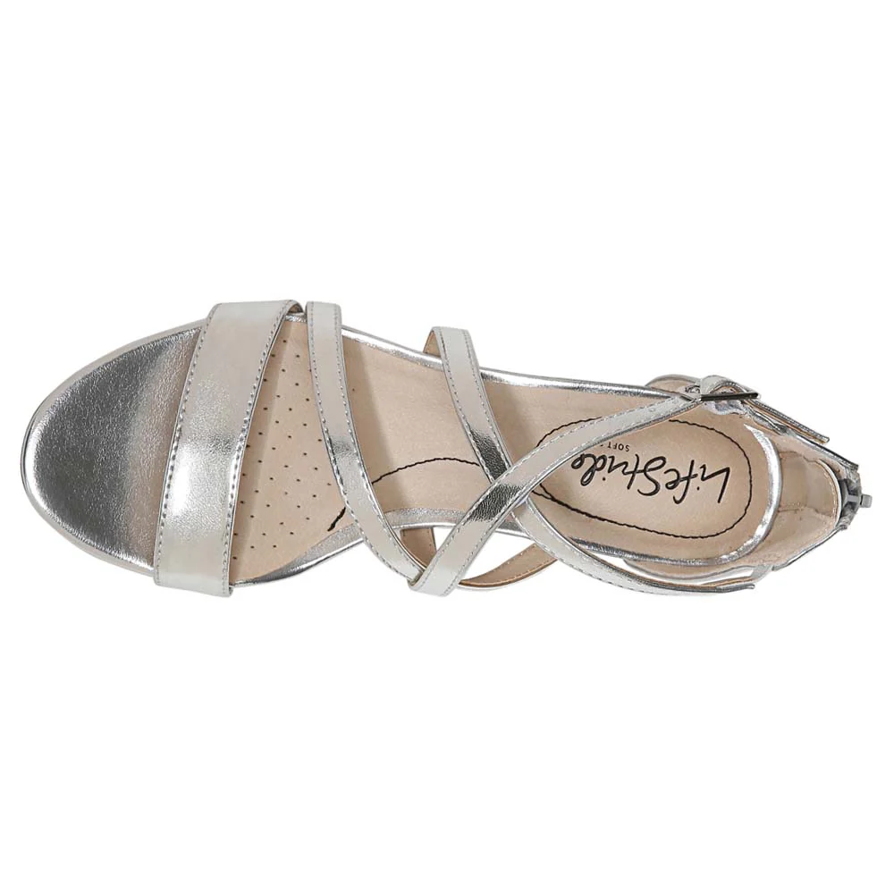 Yolanda Metallic Strappy Sandals - Image 4