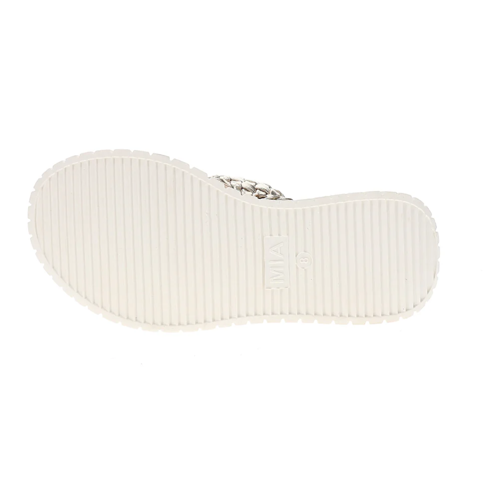 Yoshi Metallic Braided Platform Wedge Sandals - Image 5