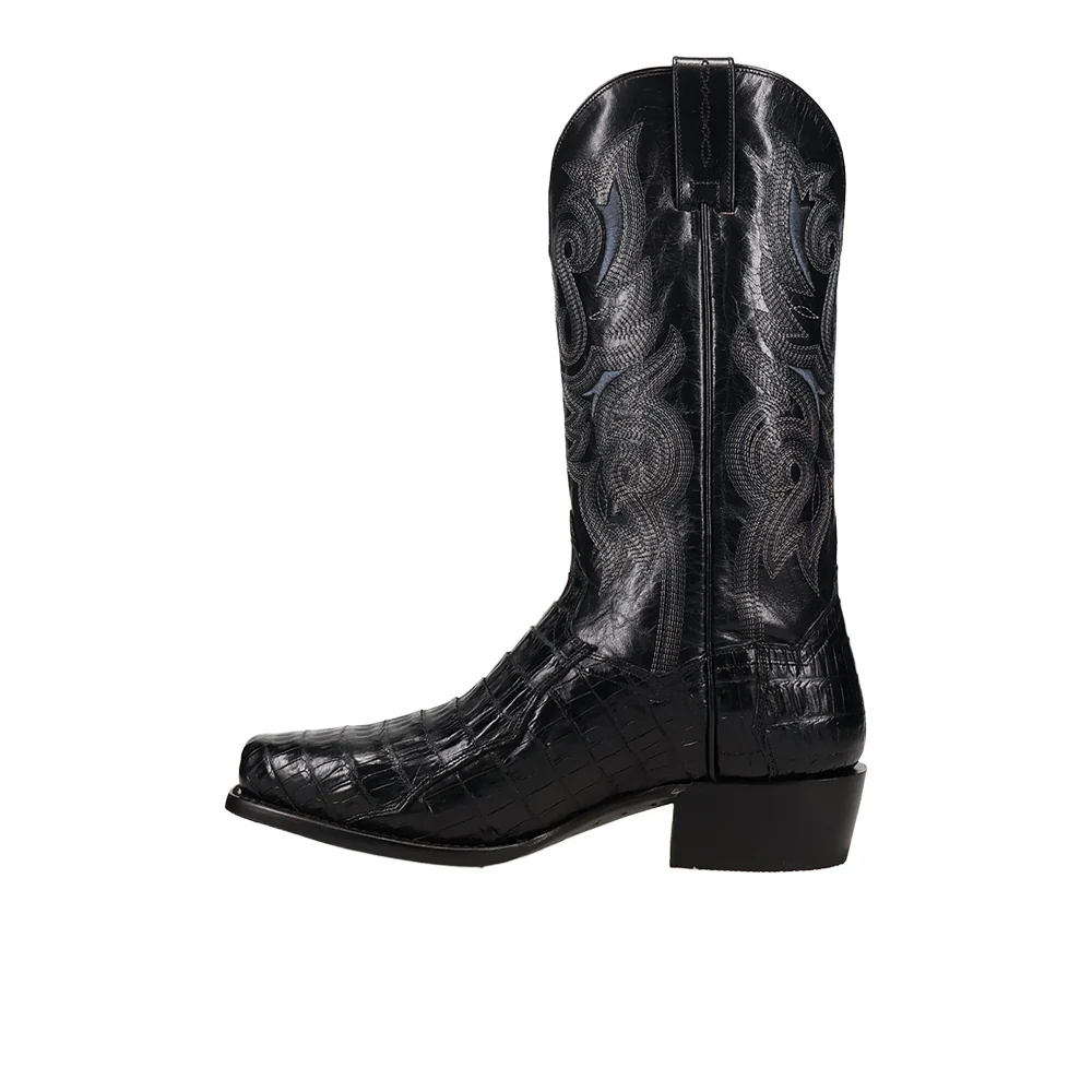 Zandor Caiman Belly Square Toe Pull On Cowboy Boots - Image 3