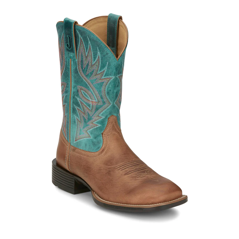 Zeke Square Toe Pull On Cowboy Boots - Image 2