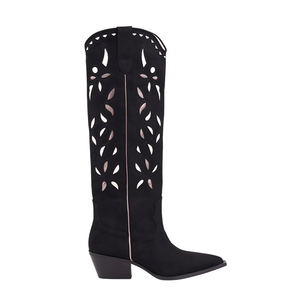 Zooey Embroidered Pointed Toe Cowboy Boots
